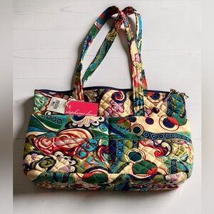 Stephanie Dawn Zip Tote Shoulder Bag Electric Spice Paisley Pockets Women NWT